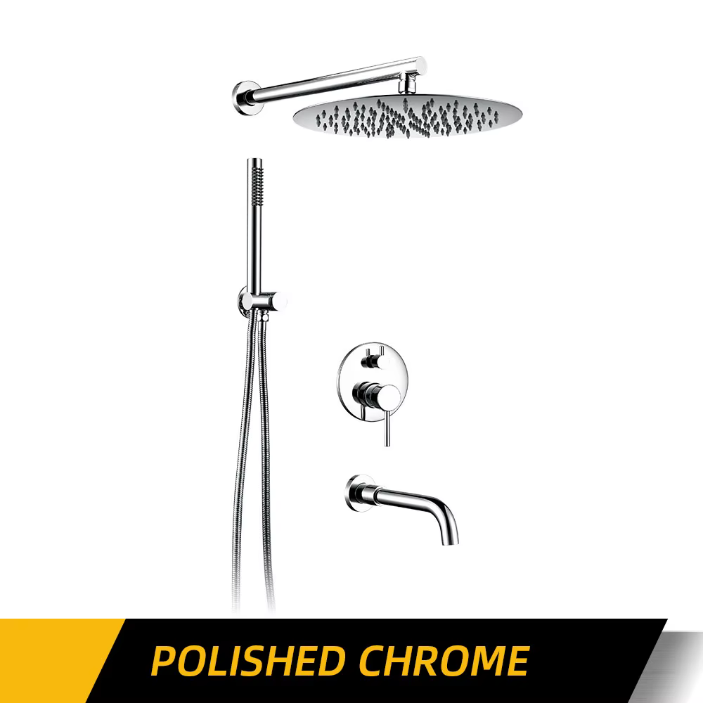 BAGNOLUX Ensemble de douche de salle de bain à effet pluie avec mitigeur chaud/froid, système de bai