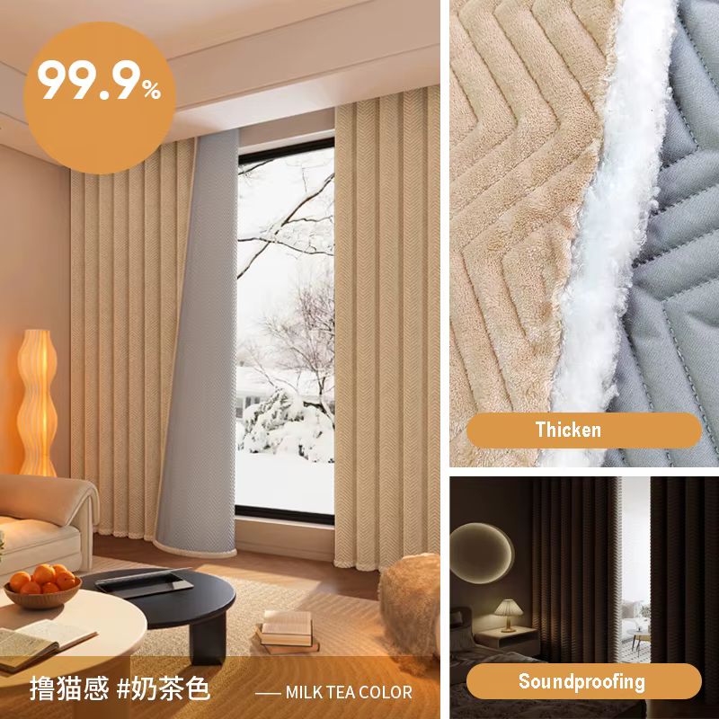 Rideau occultant insonorisé pour salon, rideaux de fenêtre coupe-vent, chaud, hivernage par temps fr
