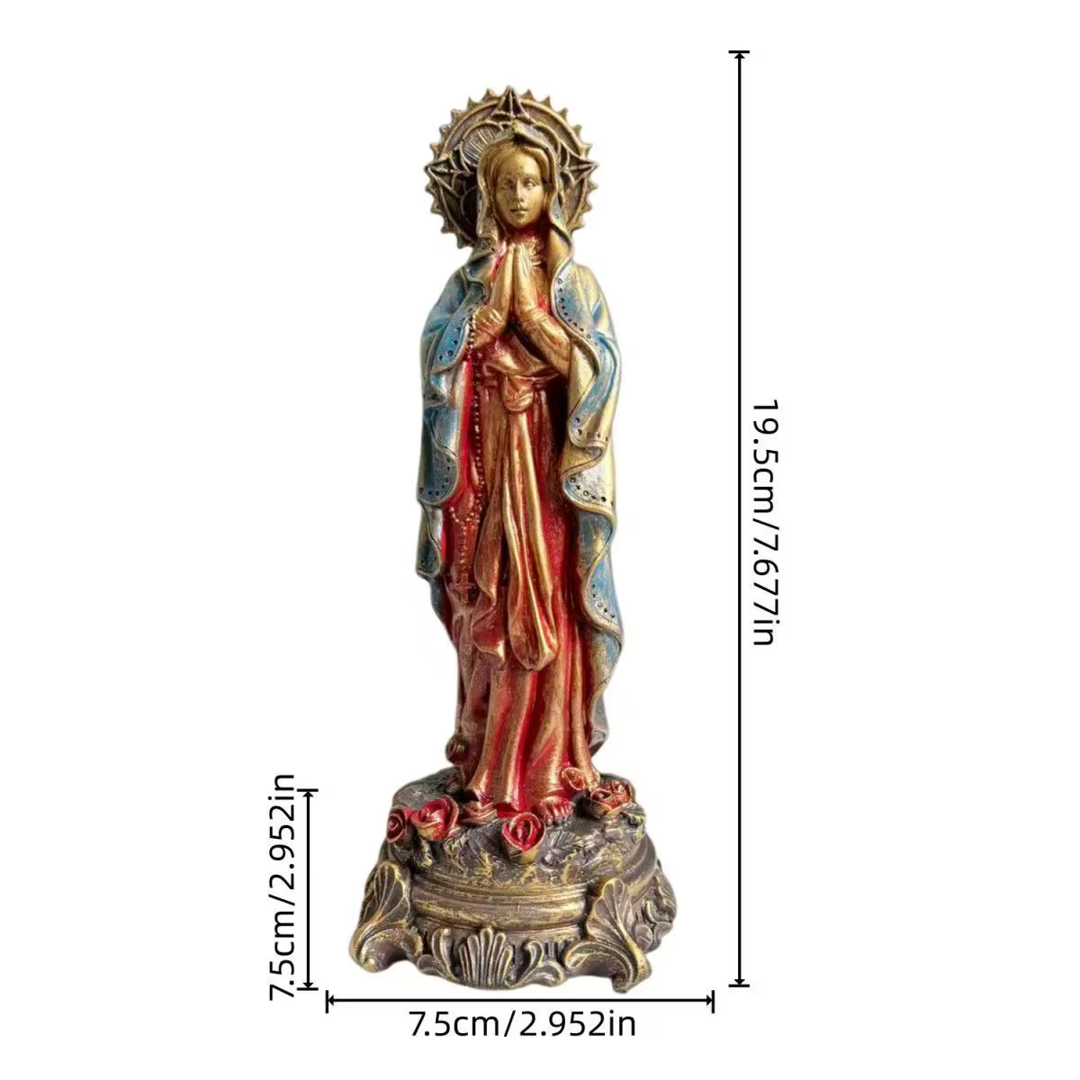 Statue de bénédiction de la vierge marie, figurine en résine peinte à la main, décor d'autel de priè