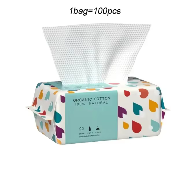 Serviette jetable épaisse 100% coton pour le visage, 100/300 pièces, lingettes démaquillantes douces