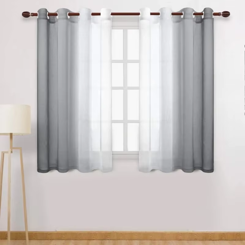 Voilage en tulle dégradé 1/2 panneau, plusieurs couleurs, rideau décoratif filtrant la lumière pour 