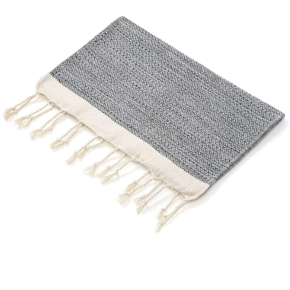 Serviette de cuisine en coton turc, torchon nordique à pompons, nappe rectangulaire, serviette de to