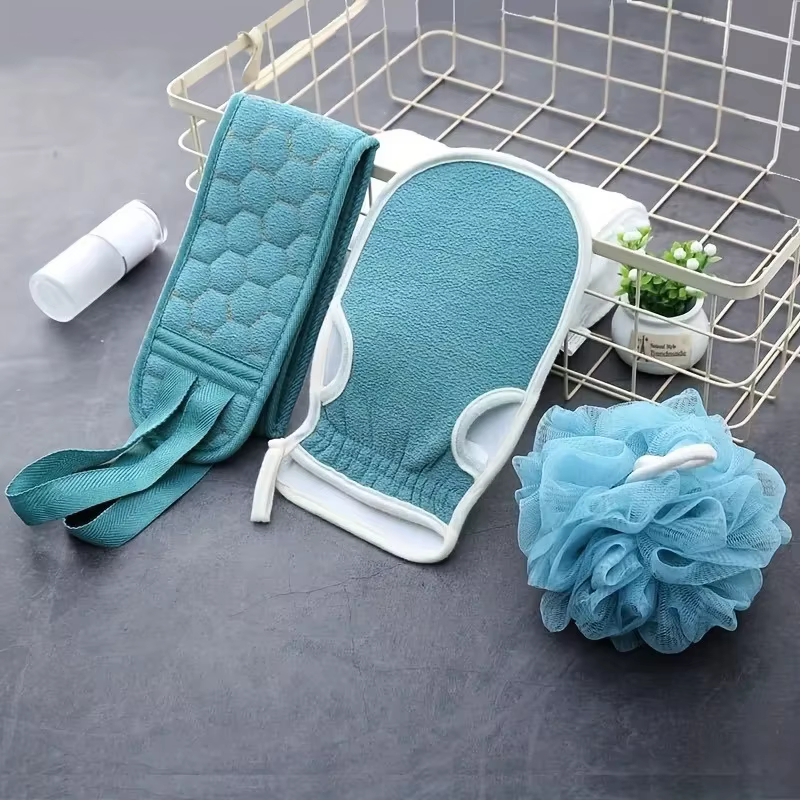 Ensemble de trois pièces de serviette de bain, ensemble combiné de boules de bain de nettoyage de bo