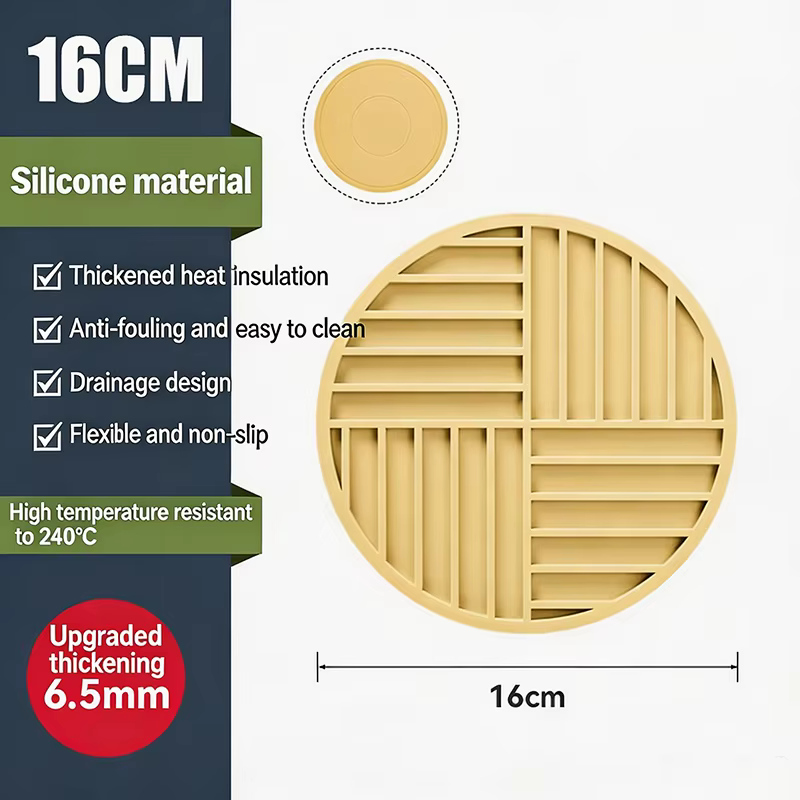 Tapis de cuisine en silicone, support pour casseroles résistant à la chaleur, tapis antidérapant pou