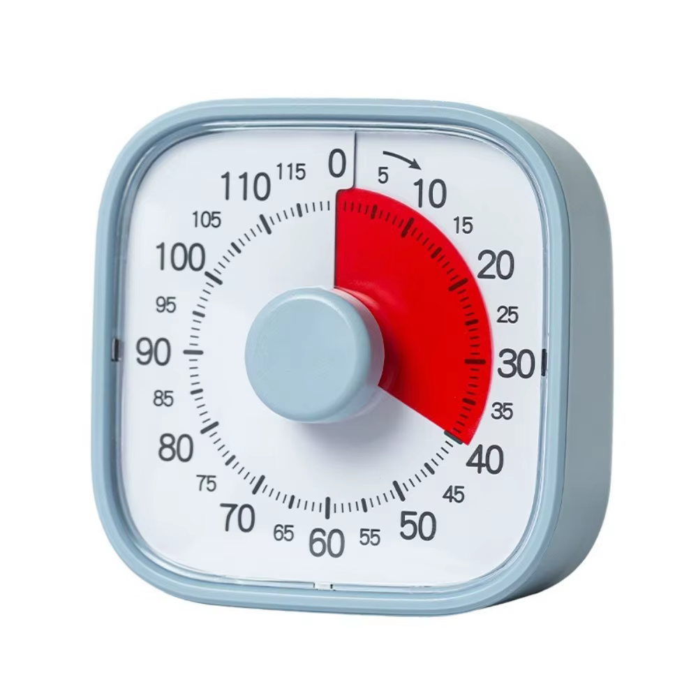 Minuteur visuel de 120 minutes, fonctionnement silencieux, compte à rebours, alarme, horloge portabl