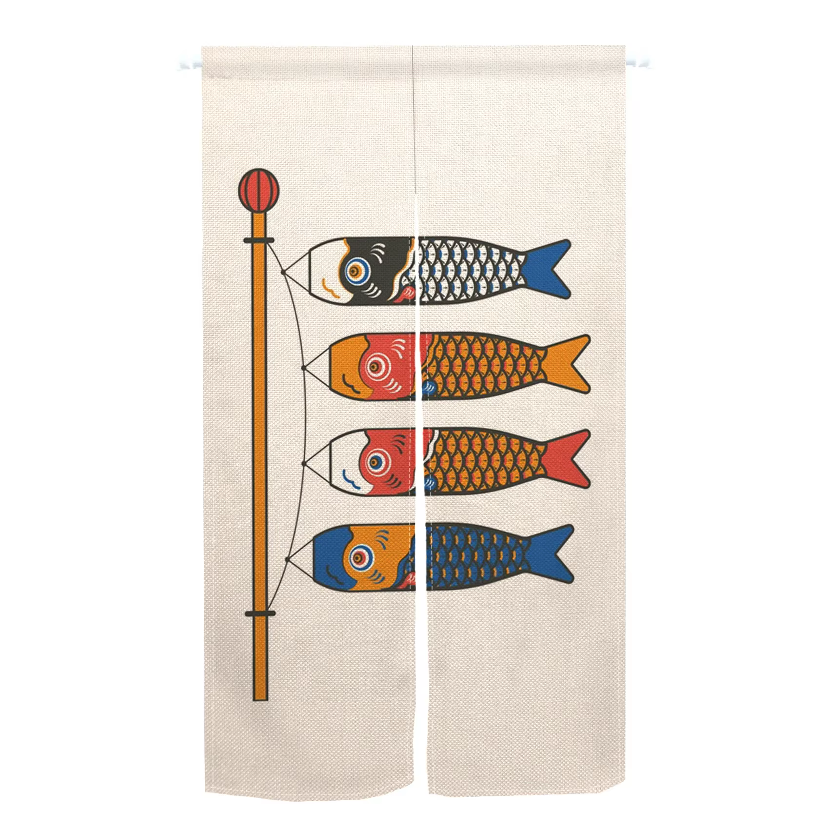 Rideau de porte imprimé de style japonais, cloison de cuisine, décor de restaurant, demi-rideau nord