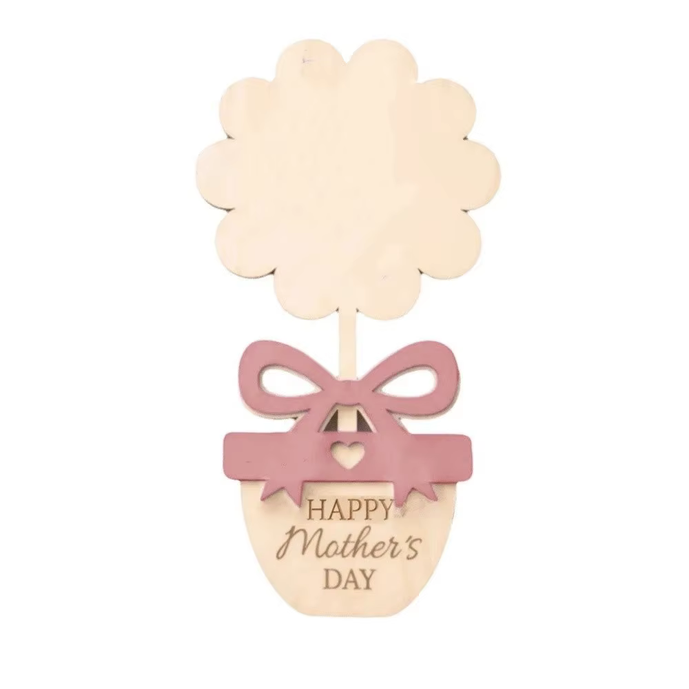 Plaque décorative peinte à la main pour la Fête des Mères, cadeau pour maman, ornement DIY avec empr