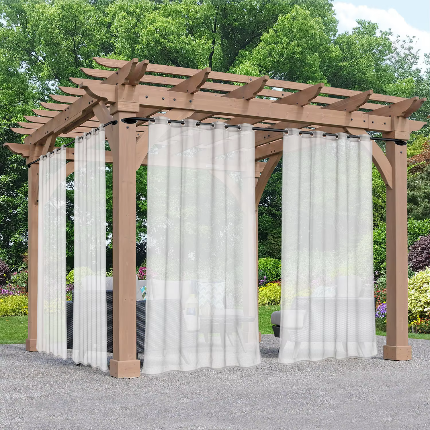 Rideau supérieur à œillets transparent extérieur étanche, porche, belvédère, cabine, décor, 1 pièce