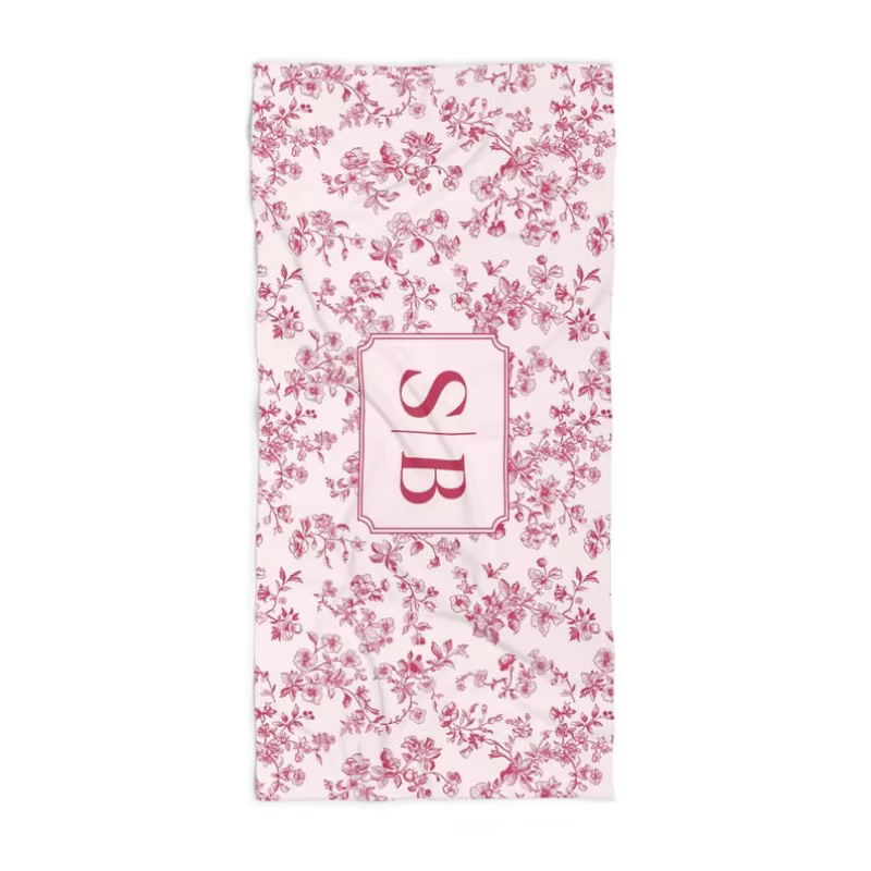 Serviette de plage personnalisée serviette de plage personnalisée Toile bleue Bachelorette serviette