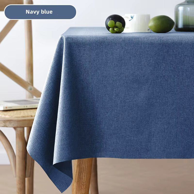 Nappe rectangulaire en coton et lin, imperméable, résistante à l'huile, couleur unie, serviette de c