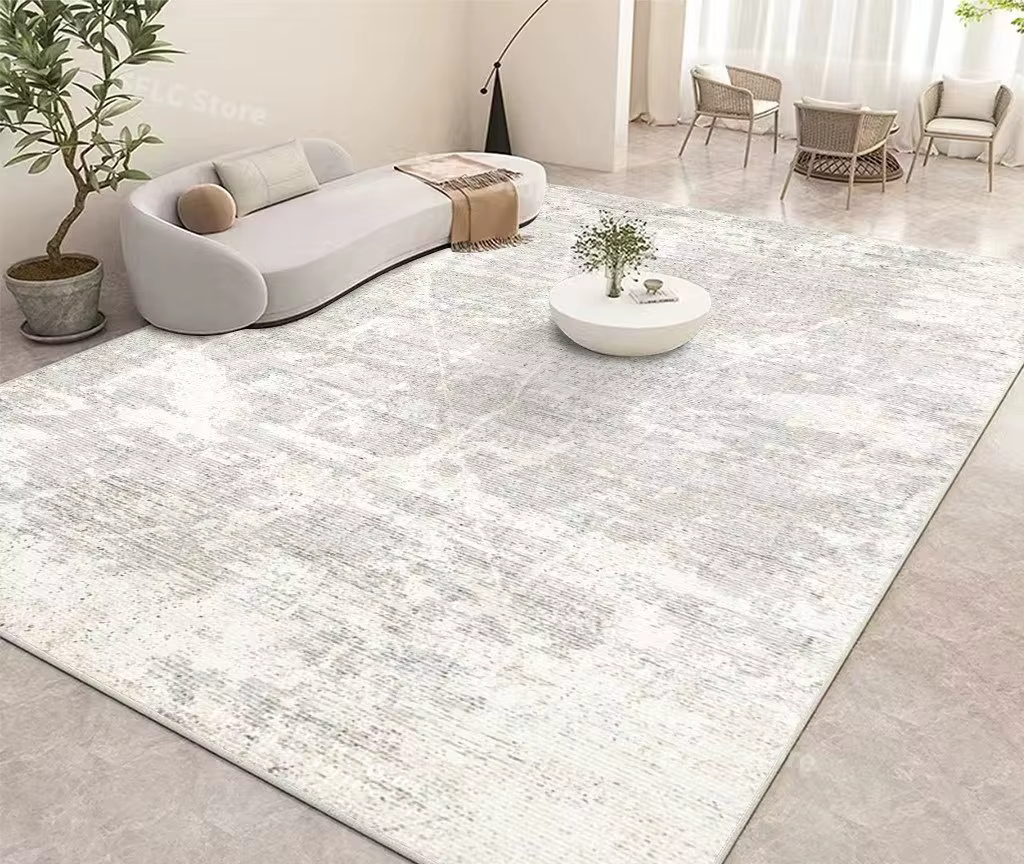Tapis Minimaliste Solide pour Documents, Style Japonais, Beige, pour Salon, Chambre à Coucher, Evera