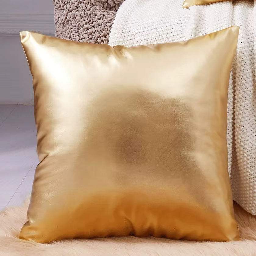 Housse de coussin imperméable et brillante, taie d'oreiller décorative, or et argent, pour décoratio