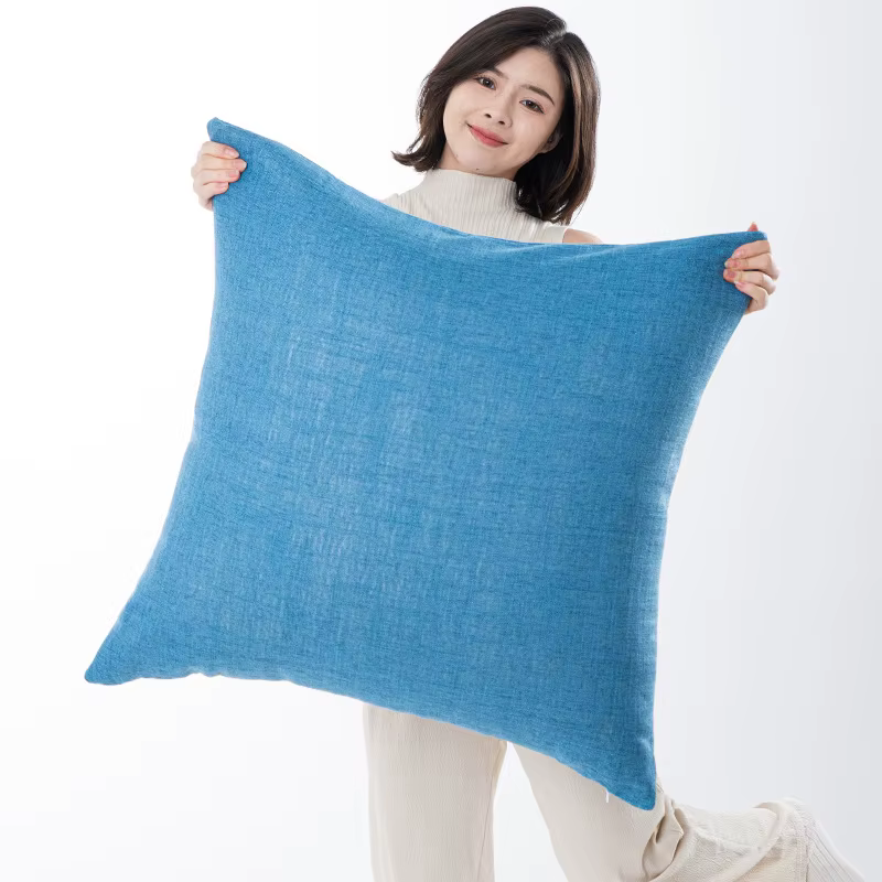 Housse de coussin en lin, grande taille 50x1 0/60x80, solide, estampage de taille, décoration de sal