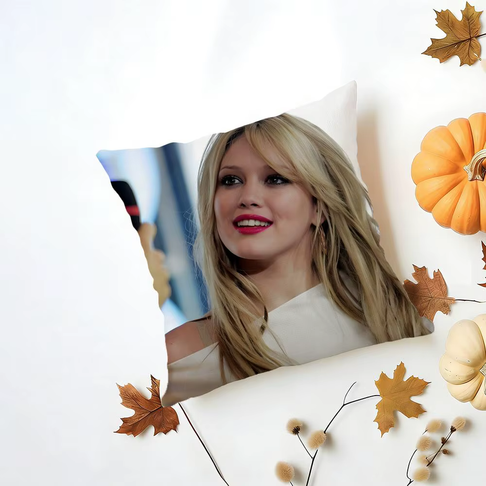 Housse de coussin funky H-hilary Duff en lin lavable Islande, confortable pour canapé, lit, décorati