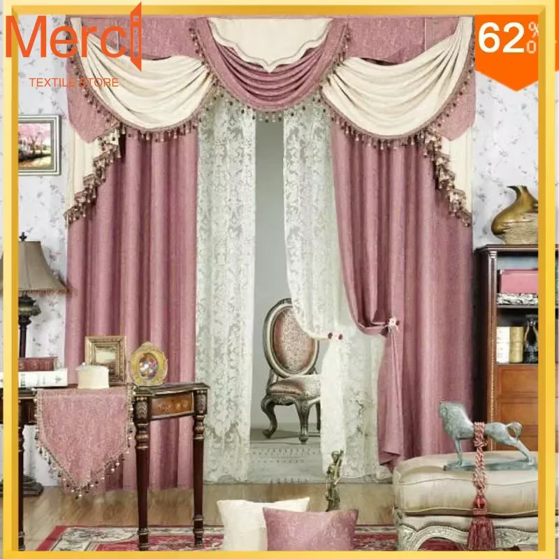 Fille rose rideaux meilleure qualité ivoire rideaux lit Dressing hôtel lit fenêtre occultant couleur
