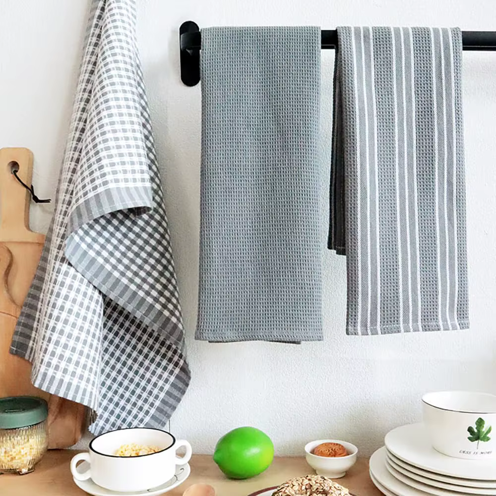 Torchons de cuisine en tissage gaufré, 100% coton, ultra doux, absorbants, à séchage rapide, ustensi