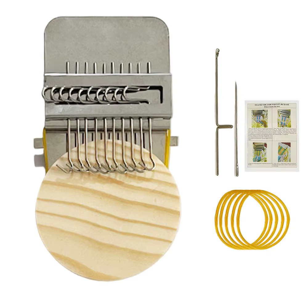 Kit de tissage pour débutants, kit de patchwork, outil de tissage portable, kit de tricot pour début