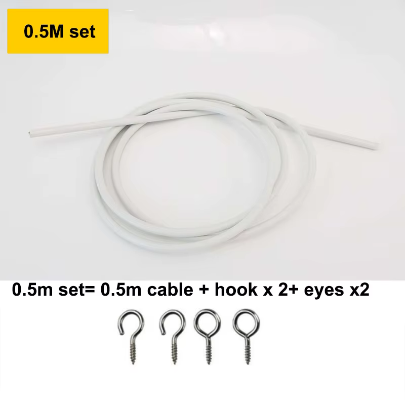 Fil de rideau en filet PVC 0.5M-10M, avec crochets et yeux, corde de rideau pour salon, caravanes, b