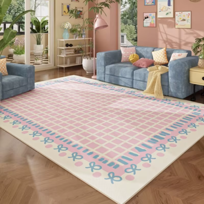 Le salon de VIKAMA est mignon et Ins. Tapis d'été, chambre à coucher, fille rayée, couverture de che