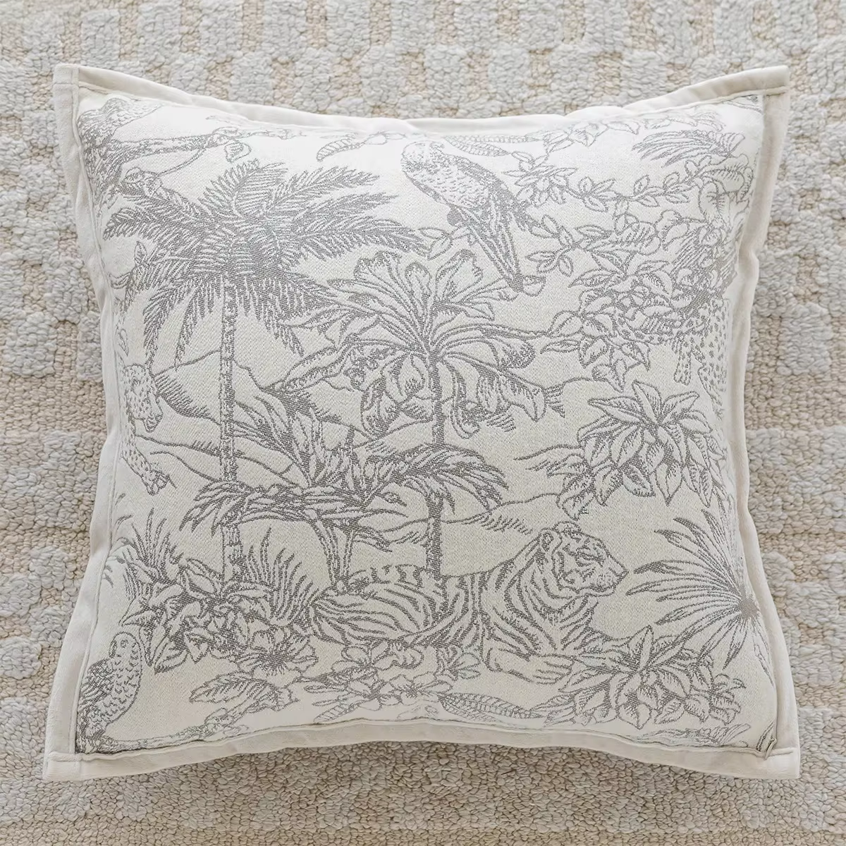 Juste de coussin en peluche bleu royal, taie d'oreiller décorative, broderie jacquard, rétro, luxe a
