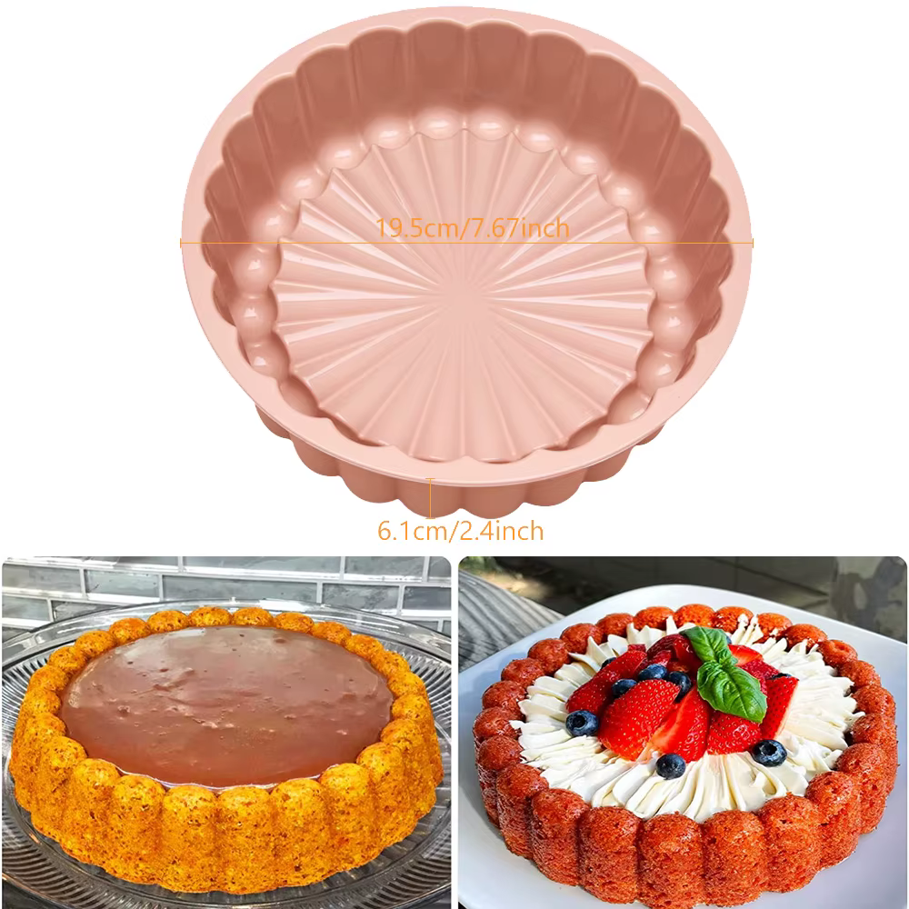 Moule à gâteau Charlotte 8 pouces, moules à gâteaux antiadhésifs en Silicone pour gâteau au fromage,