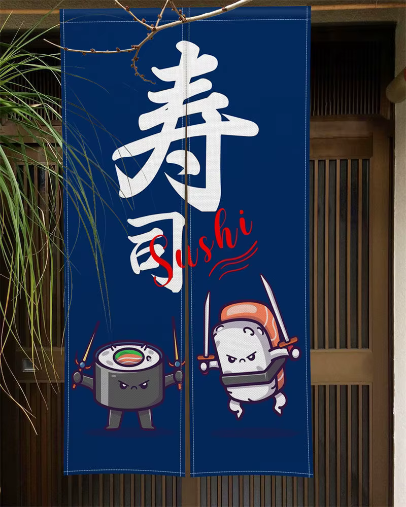 Izakaya Sushi-Rideaux de Porte, Peinture Artistique, Porte Canscopique, Rideau de Mathiation de Salo