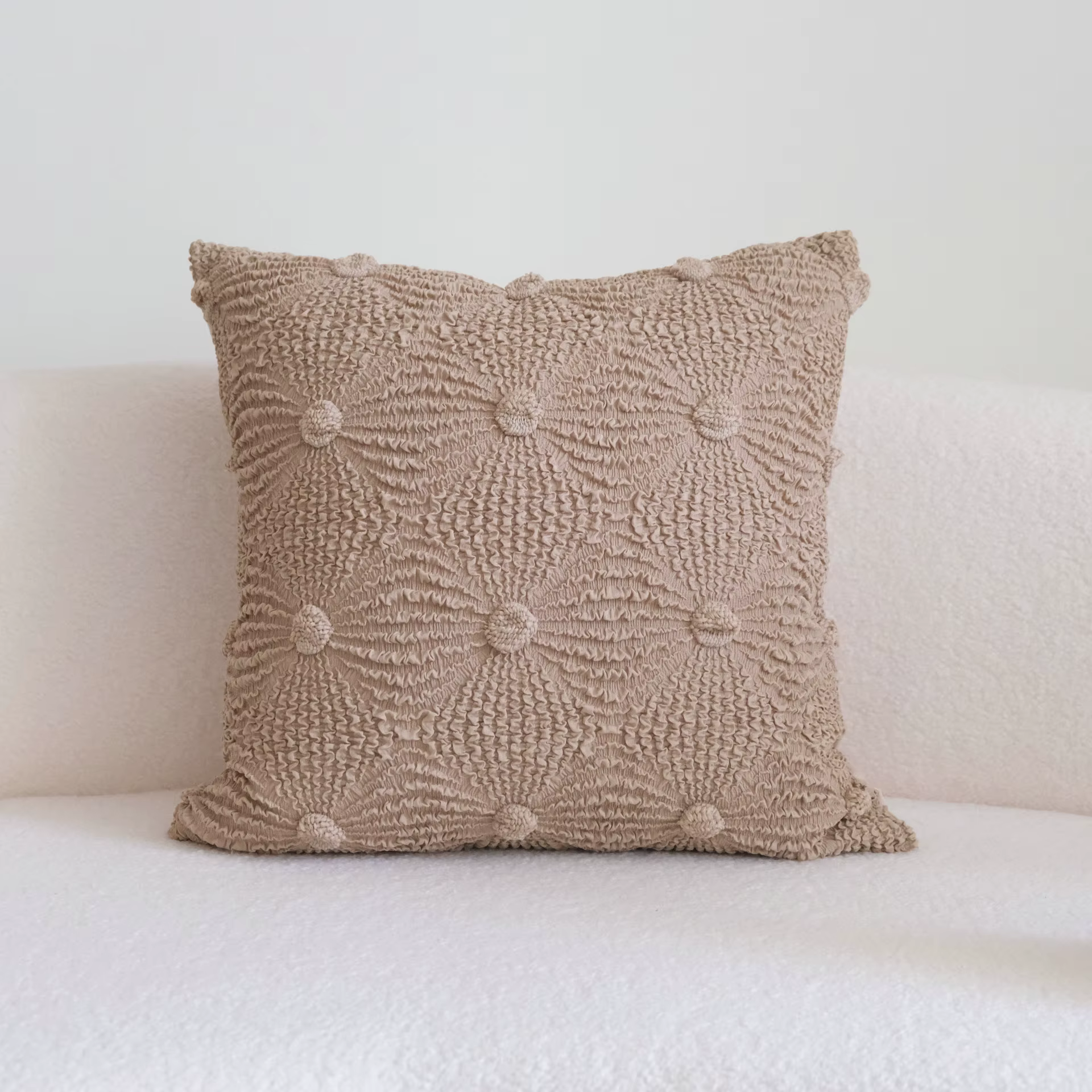 Housse de coussin à bulles froissées, marron kaki, Design moderne, décorative, de luxe, pour tête de