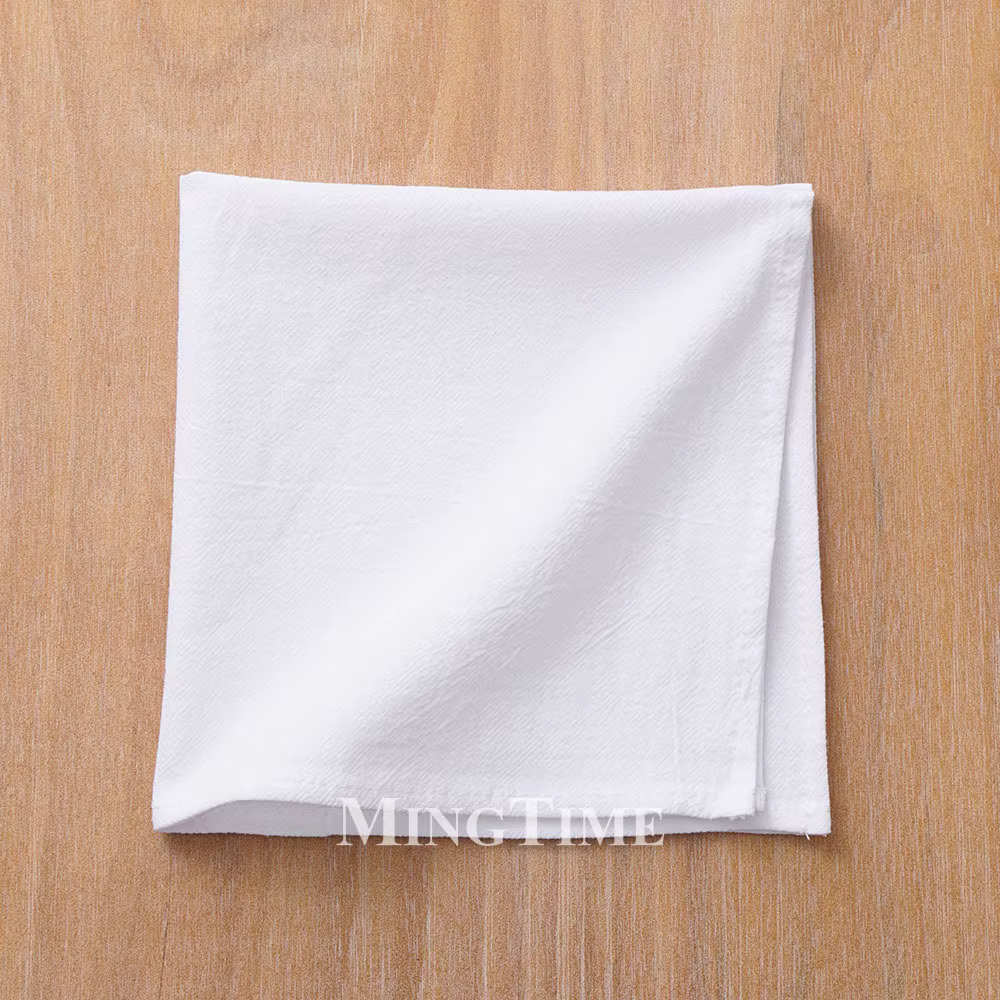 Serviette en tissu de coton lavé 40cm x 40cm, plaine, douce, Style classique, pour mariage, noël, fê