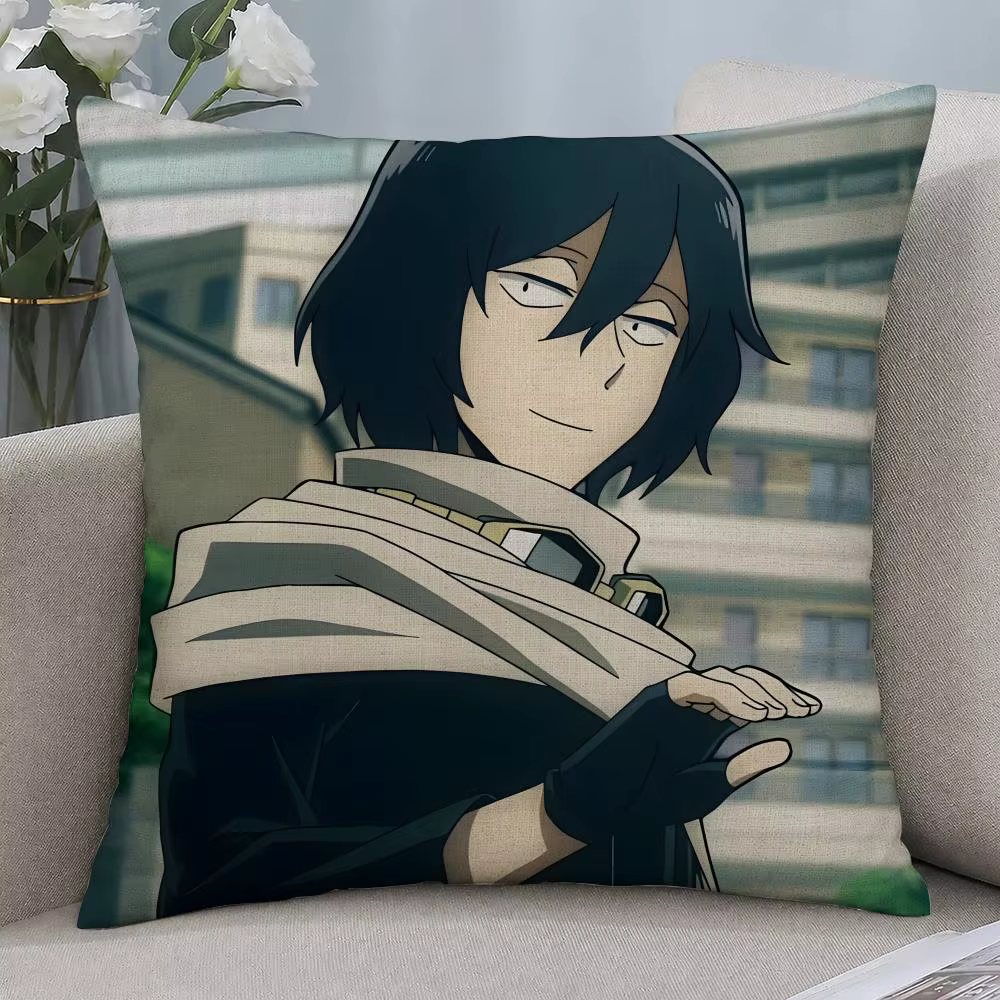 Housse de coussin Anime Aizawa Shota, housse de coussin en lin naturel respirant, décoration de cana