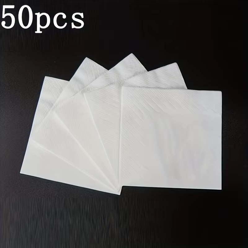 Serviettes jetables pliées, 4,5 x 4,5 pouces, 50/100 feuilles, serviettes de cocktail, serviettes à 
