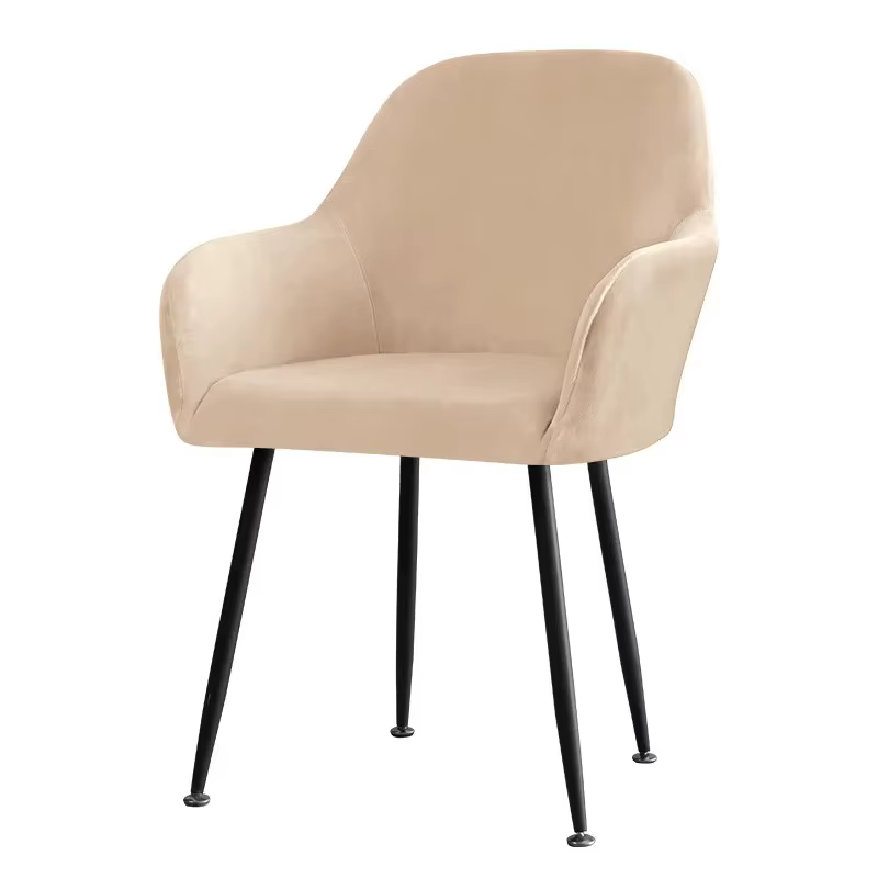 Housses de chaise de luxe en velours avec accoudoirs hauts, housses de chaise de salle à manger élég