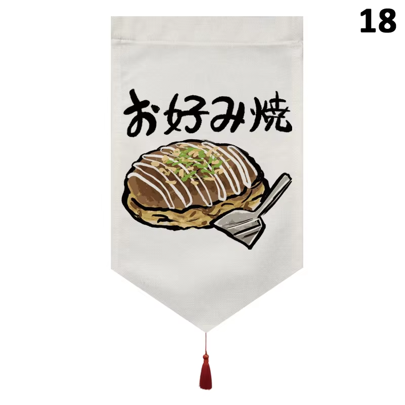 Sushi Restaurant boutique rideau court japonais suspendu rideau porte Triangle drapeau cuisine clois