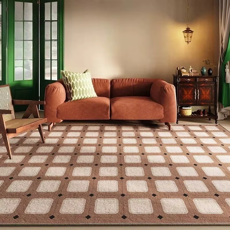 Tapis de décoration de salon rétro français, non pelucheux, de chevet, de chambre à coucher, grande 