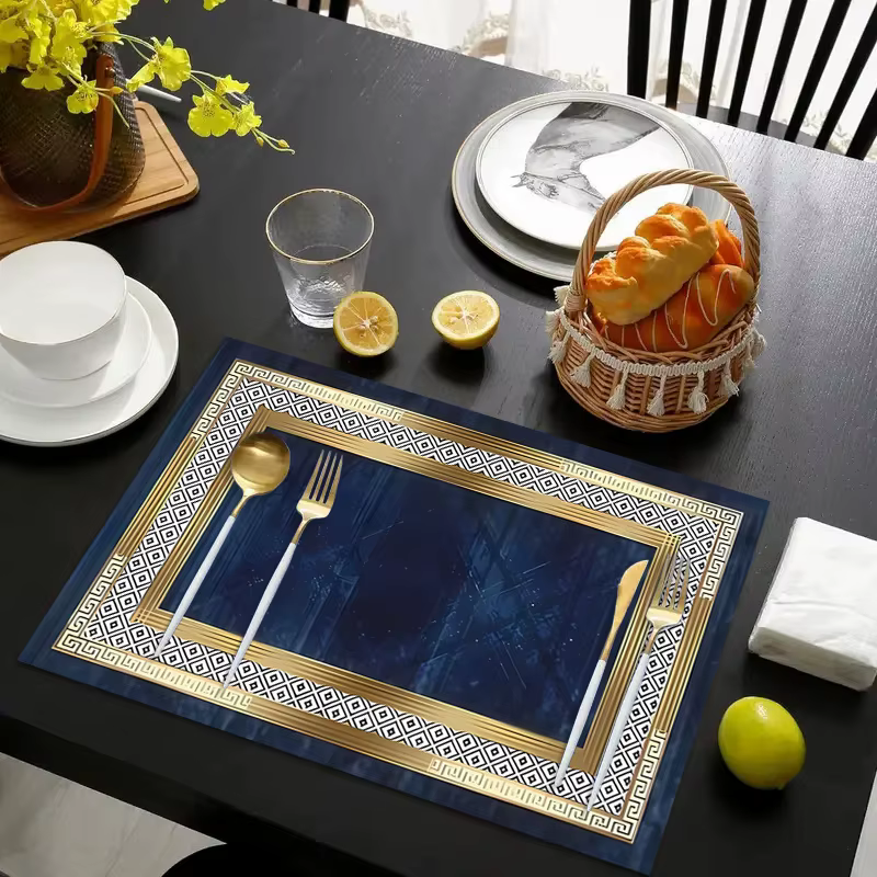 1 ou 6 pièces de sets de table géométriques modernes - Protections de table résistantes à la chaleur