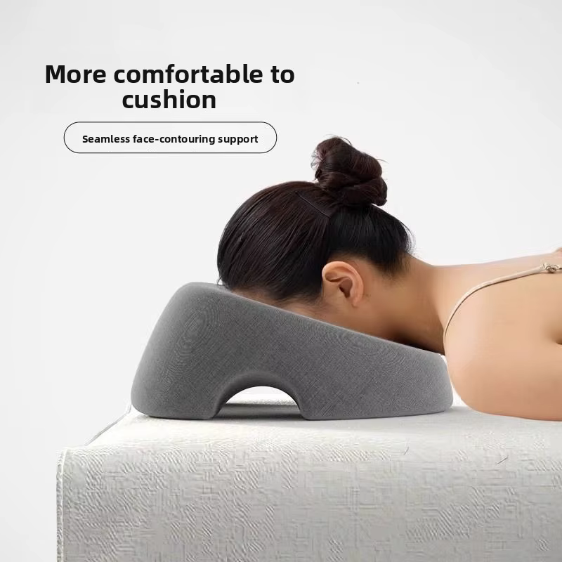 ‌ Oreiller de lit facial ergonomique avec mousse à mémoire de forme – Coussin facial pour table de s