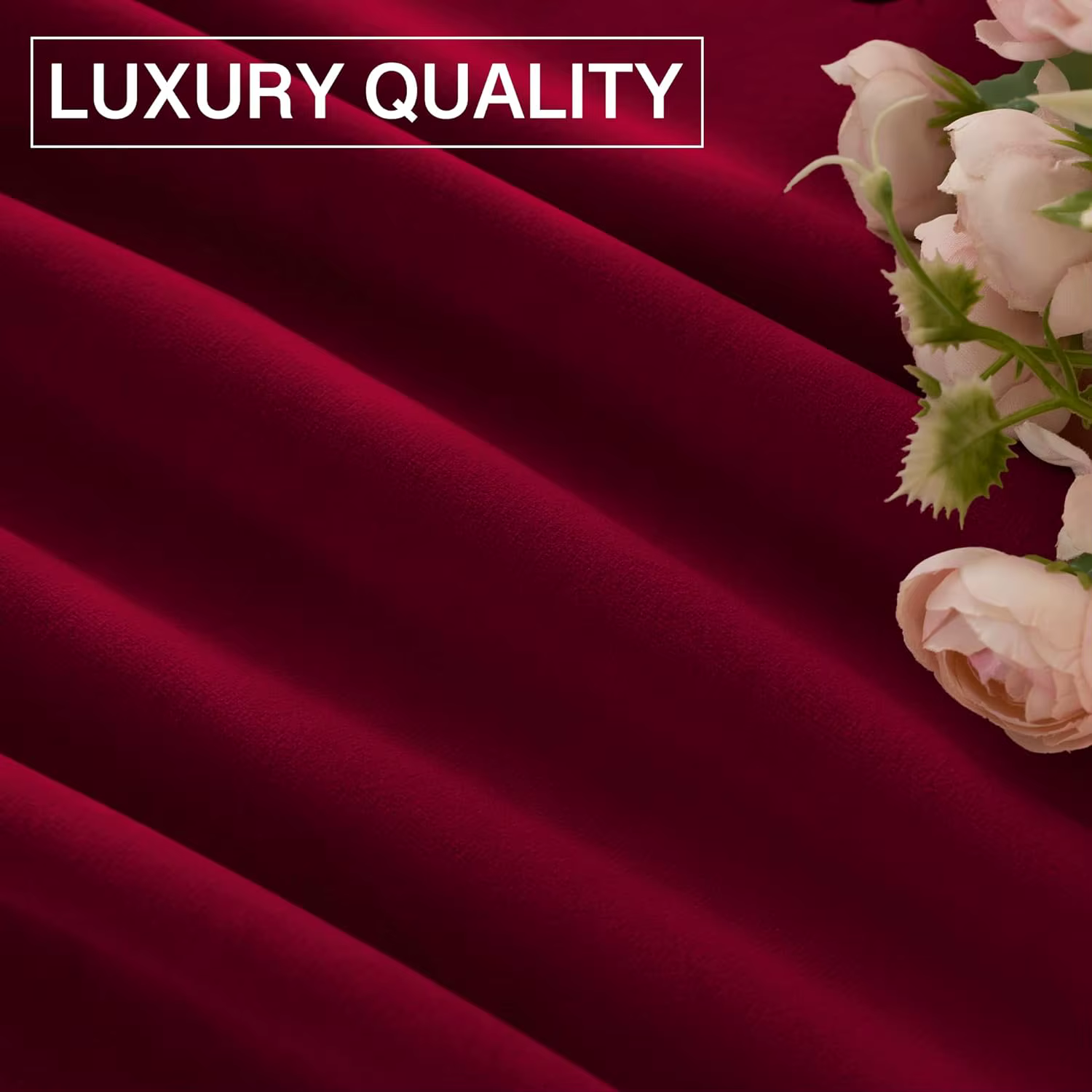 Rideaux en velours rouge bordeaux, 84 pouces de Long, luxueux, assombrissant pour chambre à coucher,