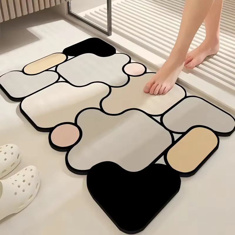 Tapis de sol en boue de diatomée de salle de bains de forme spéciale, tapis absorbant domestique, cô