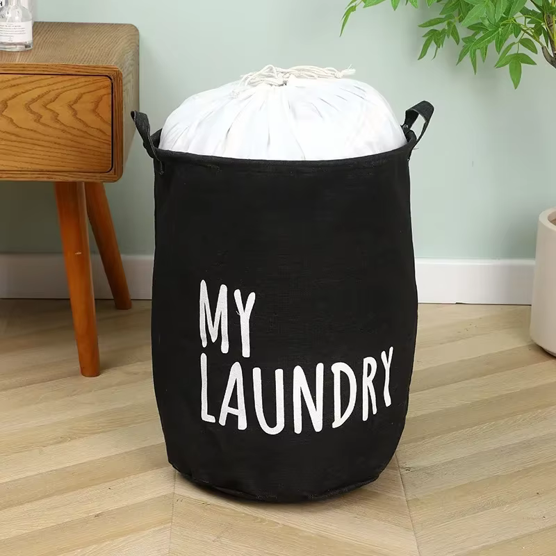 Panier à linge en coton et lin, panier à linge pliable pour la maison, seau de rangement imperméable