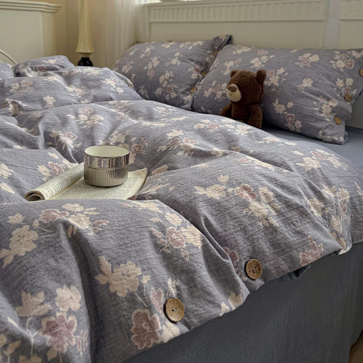 Parure de lit à fleurs vertes, ensemble de housse de couette Vintage avec taies d'oreiller, drap sim