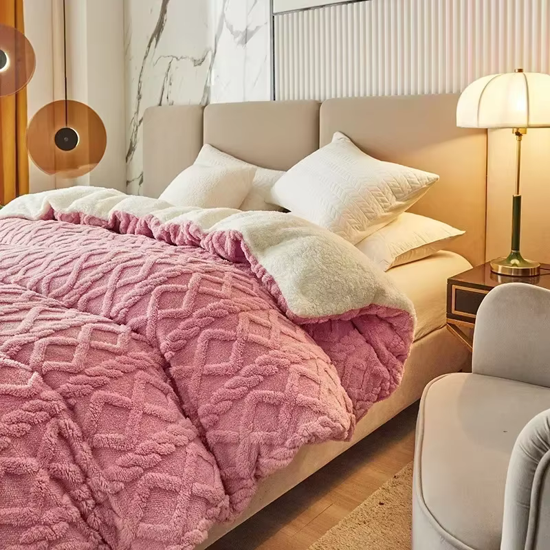 Housse de couette chaude à double usage, couverture chaude en cachemire artificiel pour l'hiver, cou