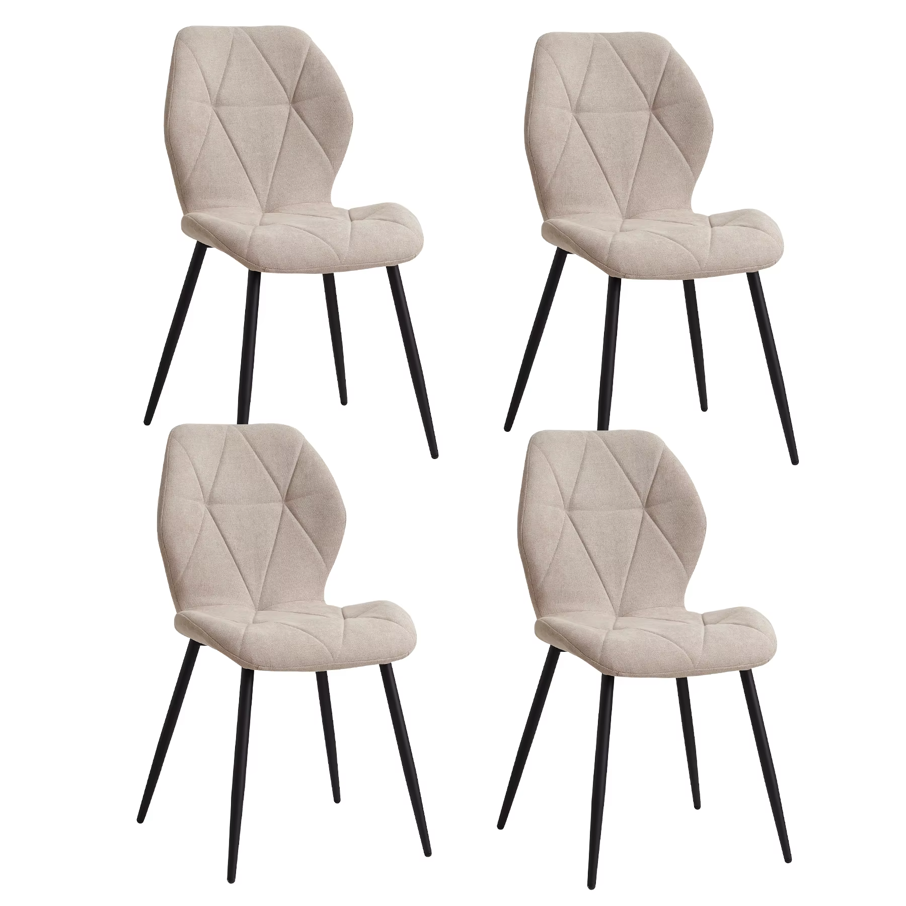 EGOONM – ensemble de 2/4/6 chaises de salle à manger rembourrées en tissu de lin, chaises de cuisine