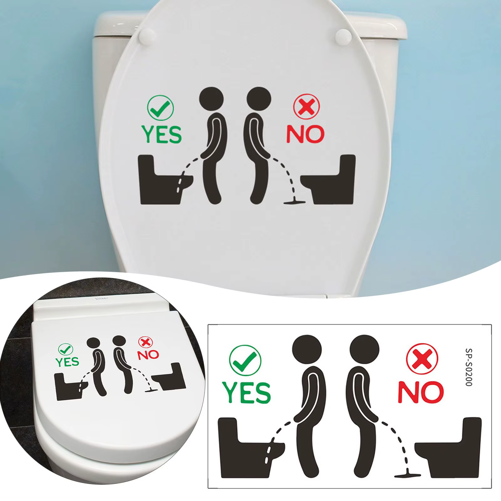 Autocollants de toilettes en papier auto-adhésifs pour salle de bains, autocollants de toilettes amo