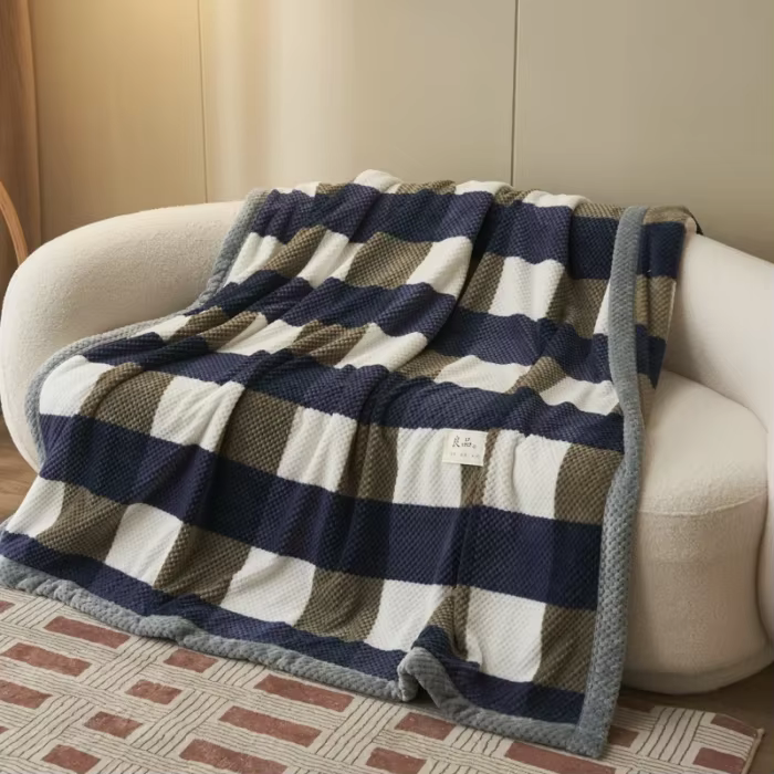 Couverture tricotée en fil de Chenille doux, lavable en Machine, Crochet fait à la main, pour canapé