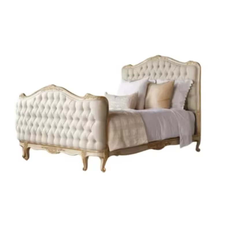 Meubles de lit king size avec tissu, lit doux, pour hôtel, villa, chambre à coucher, appartement au 