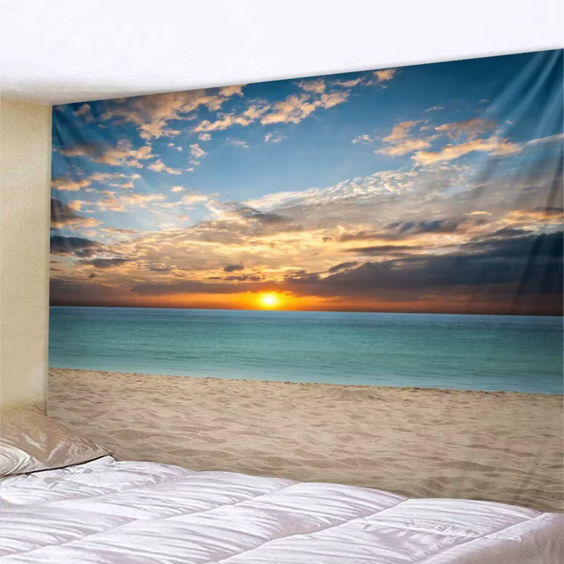Couverture de canapé de chambre à coucher de style bohème, magnifique tapisserie murale suspendue av