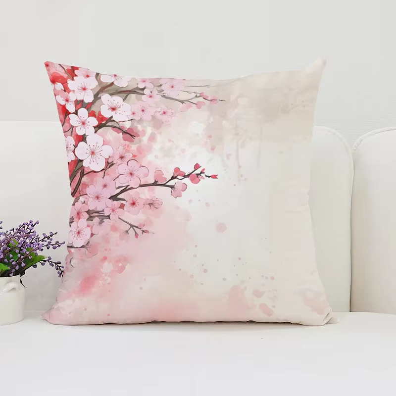 Juste de coussin décorative de luxe 45x45, taie d'oreiller de lit, style japonais, aucune fleur