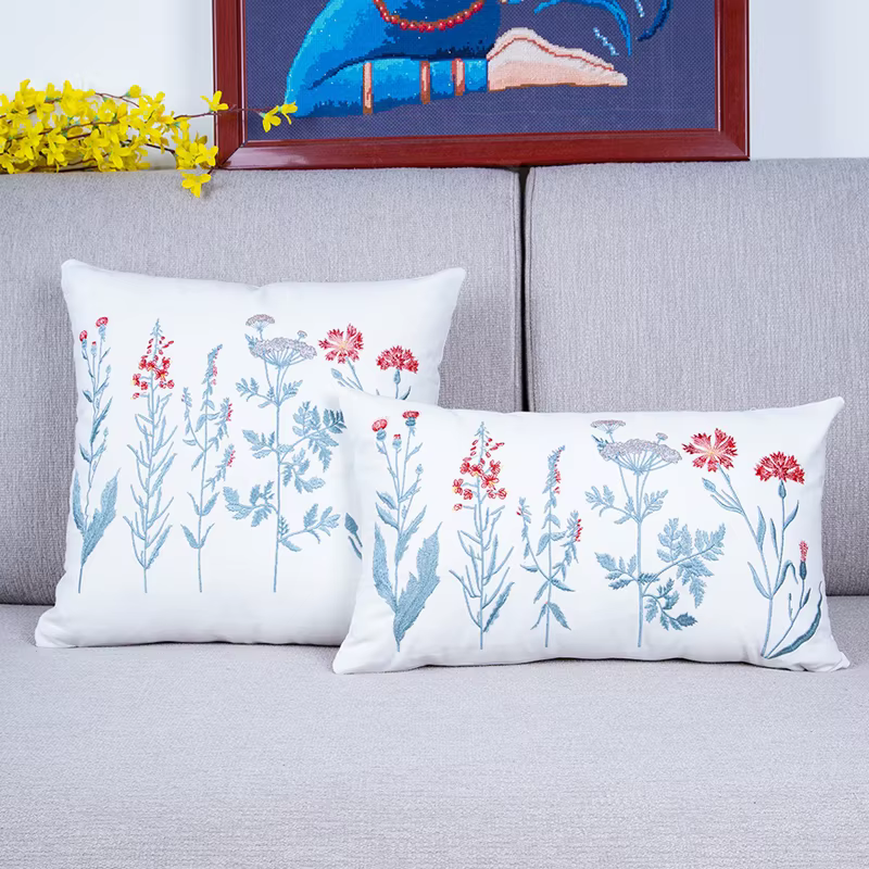 Housse de coussin en coton au design pissenlit pour la décoration de la maison, design floral, print