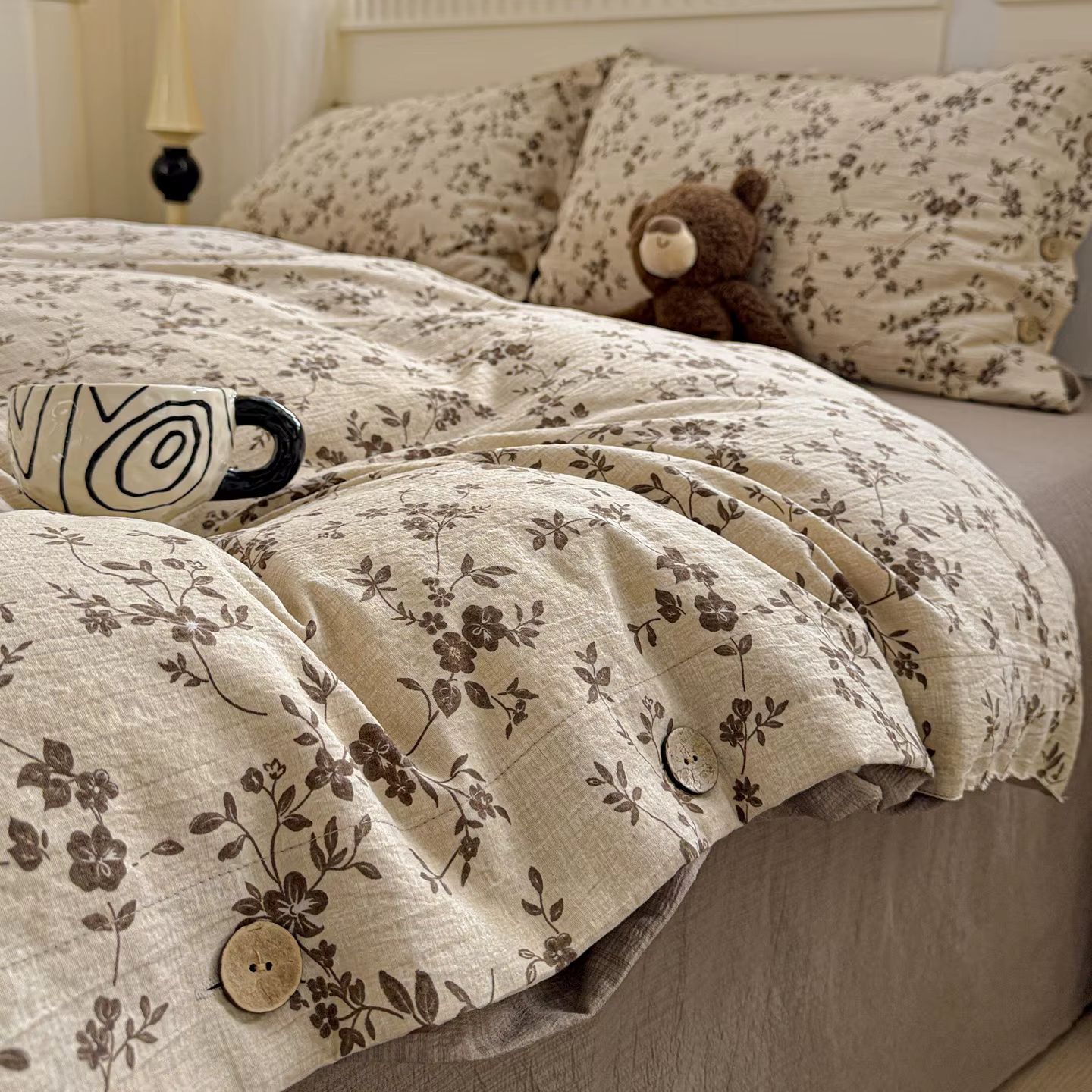 Ins – ensemble de literie princesse, housse de couette florale Simple, taies d'oreiller, drap plat, 