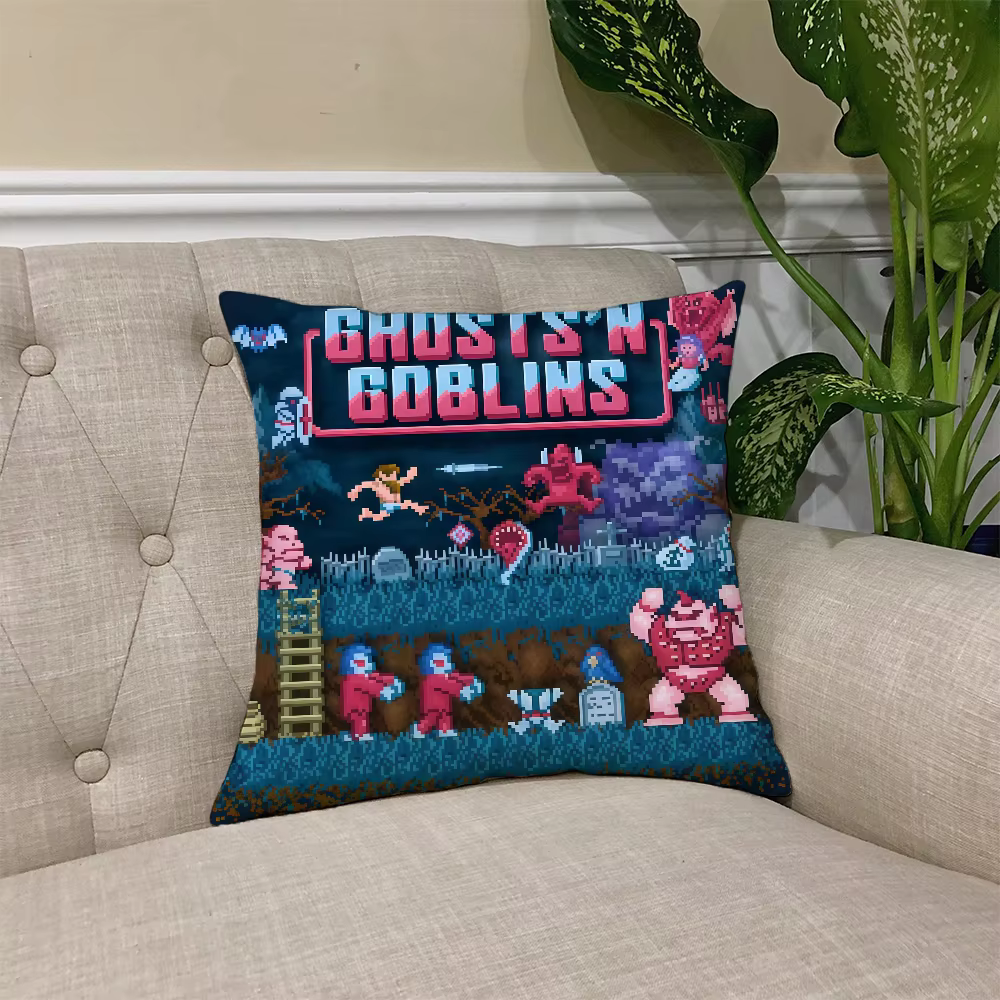 Housse de coussin N G-Goblins, taie d'oreiller carrée pour jeu de canapé, décontractée, respectueuse