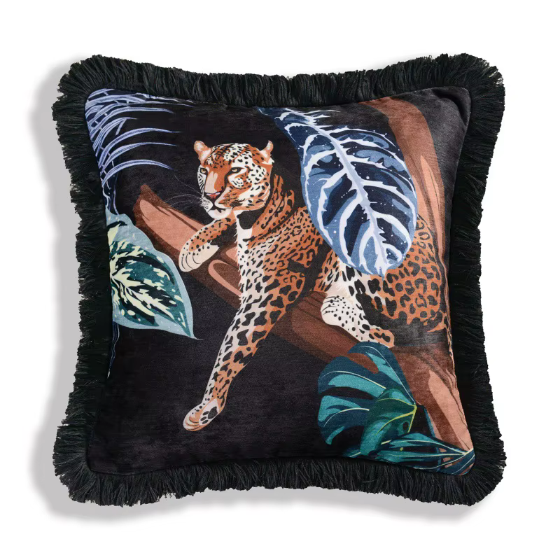 Housse de coussin décorative guépard de dessin animé, taies d'oreiller nordiques modernes pour décor